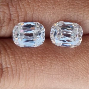 2 PIEZAS Diamante moissanita en forma de cojín blanco/9*7 MM Diamante moissanita - Imagen 1 de 3