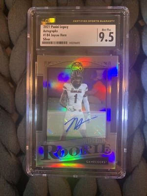 2021 Panini Legacy Autographs Jaycee Horn RC Silver CSG 9.5 Auto 10 Pop 2 Graded - Image 1 of 4