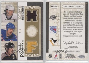 2008-09 O-Pee-Chee Premier Gold /5 Wayne Gretzky Mark Messier Mario Lemieux HOF
