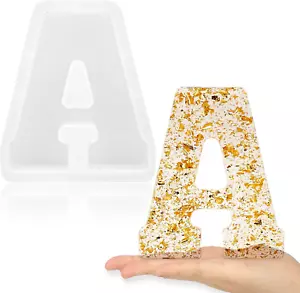 7 Inch Large Letter Molds for Resin, 3D a Capital Alphabet Epoxy Resin Mold, a t - Picture 1 of 6