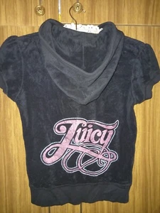 Juicy Couture Black Terry Tracksuit Jacket Short Sleeve Size S - Picture 1 of 2