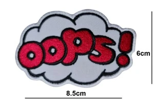 OOPS bestickt Retro Comic Aufnäher Bügeln oder Nähen Abzeichen Applikation Logo - Bild 1 von 2