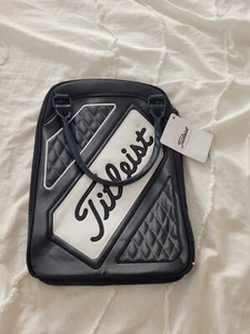 TITLEIST GOLF SHOE BAG ZIPPERED GOLF SHOE CARRIER BAG White And Black - Picture 1 of 6