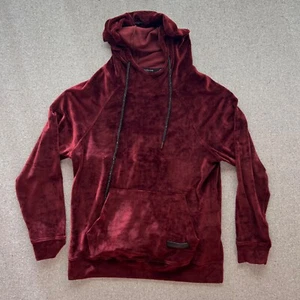 Hudson Outerwear Homme Velours Sweat à Capuche Veste Rouge Fermeture Éclair Intégrale - Photo 1/9