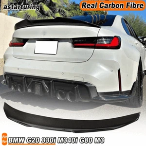 For BMW G20 330i M340i G80 M3 2019-2023 REAL Carbon Rear Trunk Boot Spoiler Wing - Picture 1 of 15