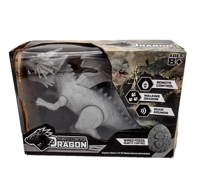Remote Control Walking Gray Dragon Wired Fossil Roar Sounds New in Box - Image 1 of 3