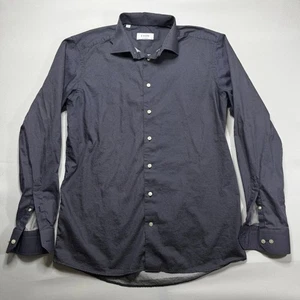 Eton Herren Langarm Contemporary Fit blau gepunktet Oberhemd - Größe 41 (M) - Bild 1 von 4