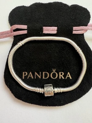 Pandora Moments Barrel Clasp Snake Chain Bracelet Sterling silver 17 Cm - Image 1 of 4