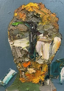 Original Abstraktes Gemälde Öl auf Leinwand Tafel 5x7 Zoll von Anastasiya Kimachenko - Bild 1 von 1