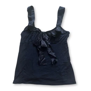 Vintage Nanette Lepore Silk Bow Tank Top Blouse Navy Blue Sz Small - Picture 1 of 4