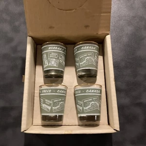Cataratas del Niágara Canadá Lote De 4 Vasos De Chupito De Recuerdo Caja Original De Colección - Imagen 1 de 9
