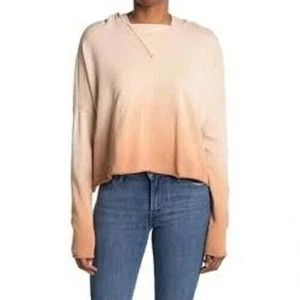 Abound Womens Printed Hi-Low Lightweight Long Sleeve Hoodie in Rust Ombre XSmall - Picture 1 of 3