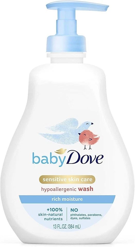 Lavado y champú Baby Dove punta a punta para bebé para piel delicada rica... Foto 1 de 4