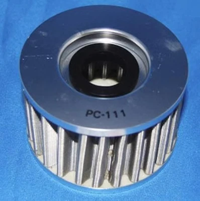PC Racing FLO Drop In Stainless Steel Oil Filter - Polished Motorcycle ATV/UTV - Image 1 of 4