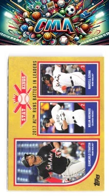 2018 Topps Big League #309 Giancarlo Stanton  Nolan Arenado Marcell Ozuna Gold - Image 1 of 2