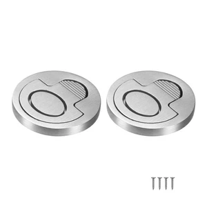 2-Pack Flush Ring Pull, 2.56 x 1.18 Inch Stainless Steel Hidden Recessed Handle - Picture 1 of 6