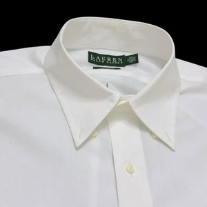 Lauren Ralph Lauren Dress Shirt 17 32/33 White Non Iron Cotton Mens Button Down - Picture 1 of 15
