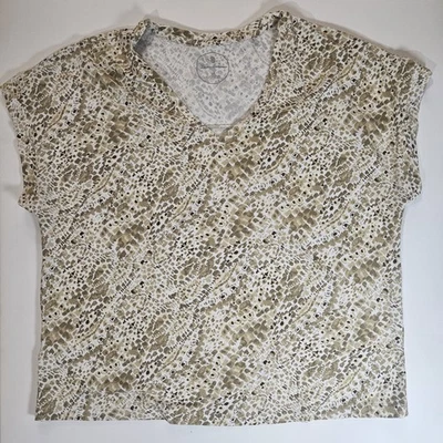 Camiseta Tommy Bahama Top Feminina Grande Marrom Bronzeado Costeira Leve Camisa de Férias - Imagem 1 de 4