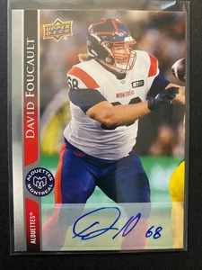 David Foucault (U of Montreal) - 2021 Upper Deck Autographed CFL Card #175 - Bild 1 von 2