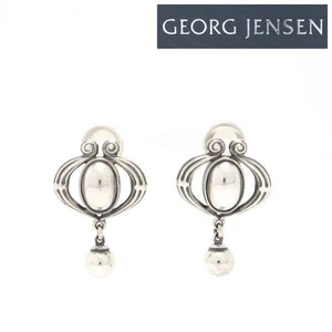 Georg Jensen 2013 Heritage Sterling Silver 925 Dangle Clip-on Earrings w/Box - Picture 1 of 10