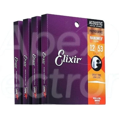 ELIXIR STRINGS Elixir Acoustic Guitar Strings 11027/11052/16027/16052 Brass & Phosphor Bronze