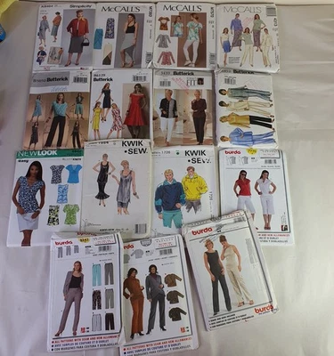 Bulk Lot Sewing Patterns Womens 2000s 2010s Clothing McCall's Kwik Sew Burda - Image 1 of 4