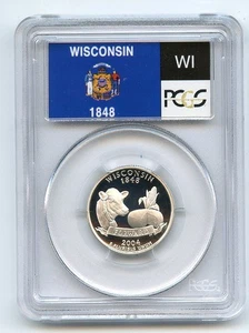 2004 S 25C Silver Wisconsin Quarter PCGS PR70DCAM - Picture 1 of 2
