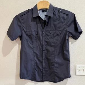 Sovereign Code Mens XL Charcoal Short Sleeve Button Up Shirt Two Pocket - Picture 1 of 9