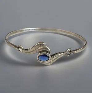 Brazalete de gancho vintage de plata de ley 925 - Imagen 1 de 14