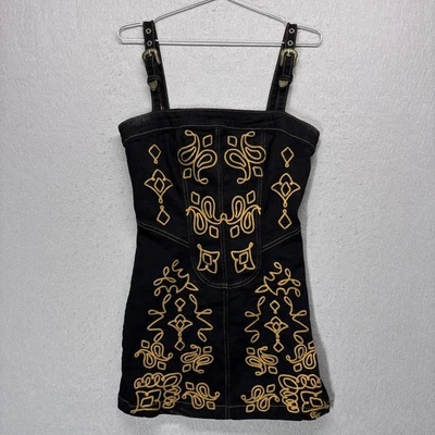 Vestido Compton Cowboys Mujer Mediano Bordado Western Denim Forever 21 Dorado Foto 1 de 4