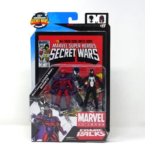 Magneto and Black Suit Spiderman Marvel Universe 3.75" Figure 2 Pk Comic Pack - Picture 1 of 3