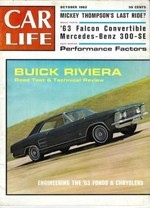 1963 Buick Riviera, Ford Falcon, Mercedes 300-SE in vintage Car Life Magazine - Picture 1 of 3