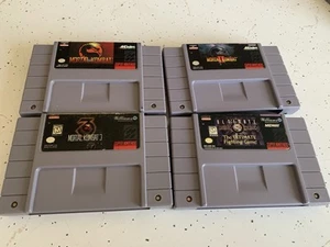 Authentic Mortal Kombat SNES Lot, 1, 2, 3, & Ultimate MK3 (Tested) - Picture 1 of 7