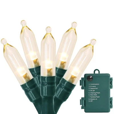 Christmas Lights Battery Operated String Lights 18ft 50 LED 8 Modes Mini with - Image 1 of 4