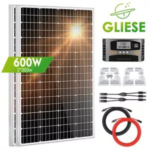 600W Wohnmobil Set Solaranlage Komplettpaket Solarmodul Mit Montage PV Halterung - Bild 1 von 14