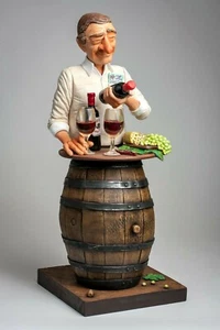 Statuina uomo Caricatura amante del vino di Forchino statuetta collezione 42 cm - Imagen 1 de 12