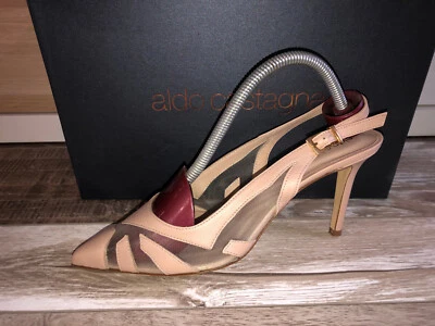 Tolle Pumps Beige Leder + Tüll aldo castagna Größe 38 IN Box Neu - Bild 1 von 4