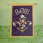 LSU Tigers Fleur de Tigre NCAA Appliqué Garden Flag Banner 28x44”
