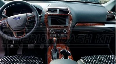 FITS FORD EXPLORER SPORT XLT INTERIOR WOOD DASH TRIM KIT 2016 2017 2018 2019 - Image 1 of 4