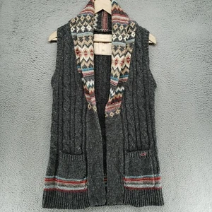 Hollister Weste Pullover Wollmischung Damen XS S Fair Isle Nordic Open - Bild 1 von 17