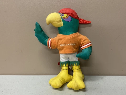 Vintage Tampa Bay Buccaneers NFL Football Mascot Pirate Parrot Plush Figure Toy Cover
