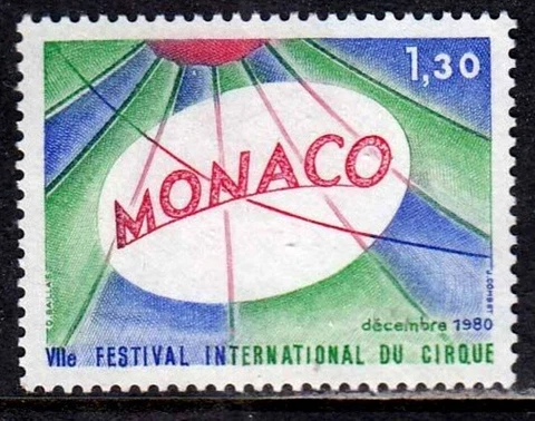 Monaco 1980 International Circus Festival, Big Top Design, MNH / UNM Cover