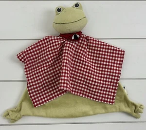 IKEA Fabler Groda Plush FROG Lovey Security Blanket Red Gingham - Picture 1 of 4
