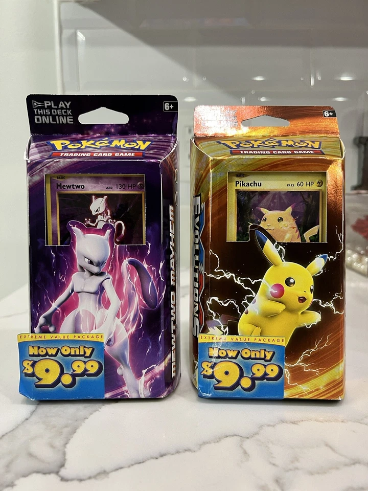Set of 2 Pokemon XY Evolutions Theme Deck MEWTWO/ PIKACHU -Factory Sealed- - Image 1 of 2
