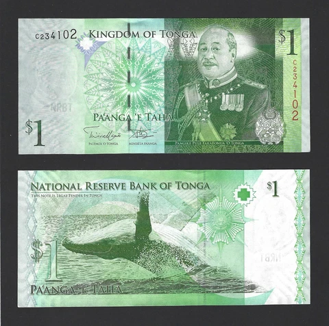 TONGA 1 Pa'Anga 2009 (ND 2014), P-37b, 2nd Signature, Pack Fresh UNC, Obsolete Cover