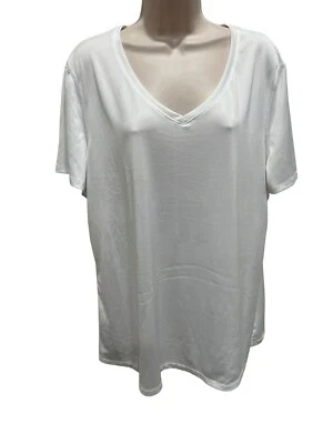Womens Athletic Works White V-Neck Activewear T-shirt Short Sleeve XXL Stretch - Image 1 of 4