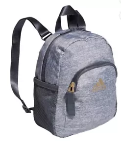 Adidas Linear 3 Mini Backpack Gray Bag Gym Workout Travel Vacation - Picture 1 of 7