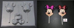 MINNIE MOUSE großes Gesicht Kopf Schokolade Süßigkeiten Lutscher Seifenform - Bild 1 von 1