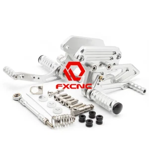 For Suzuki GSX250R GSX150R 2016-2018 FXCNC CNC Rearsets Footrest Footpegs Silver - Picture 1 of 14