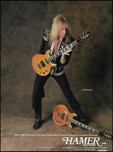 Publicidad de guitarra Hamer Night Ranger Jeff Watson 1992 8 x 11 impresión de anuncio - Imagen 1 de 3